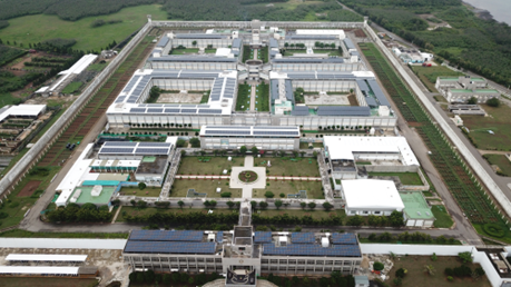 Solar power system is installed on the roof of Penghu Prison, Agency of Correction, Ministry of Justice.