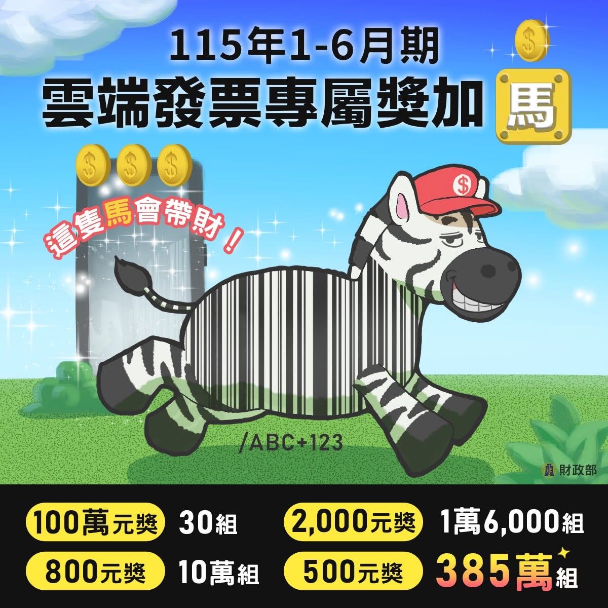 增開雲端發票專屬獎組數