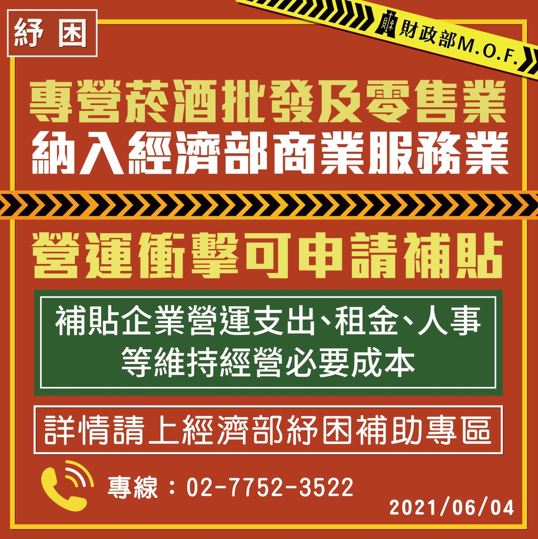 專營菸酒批發及零售業補貼