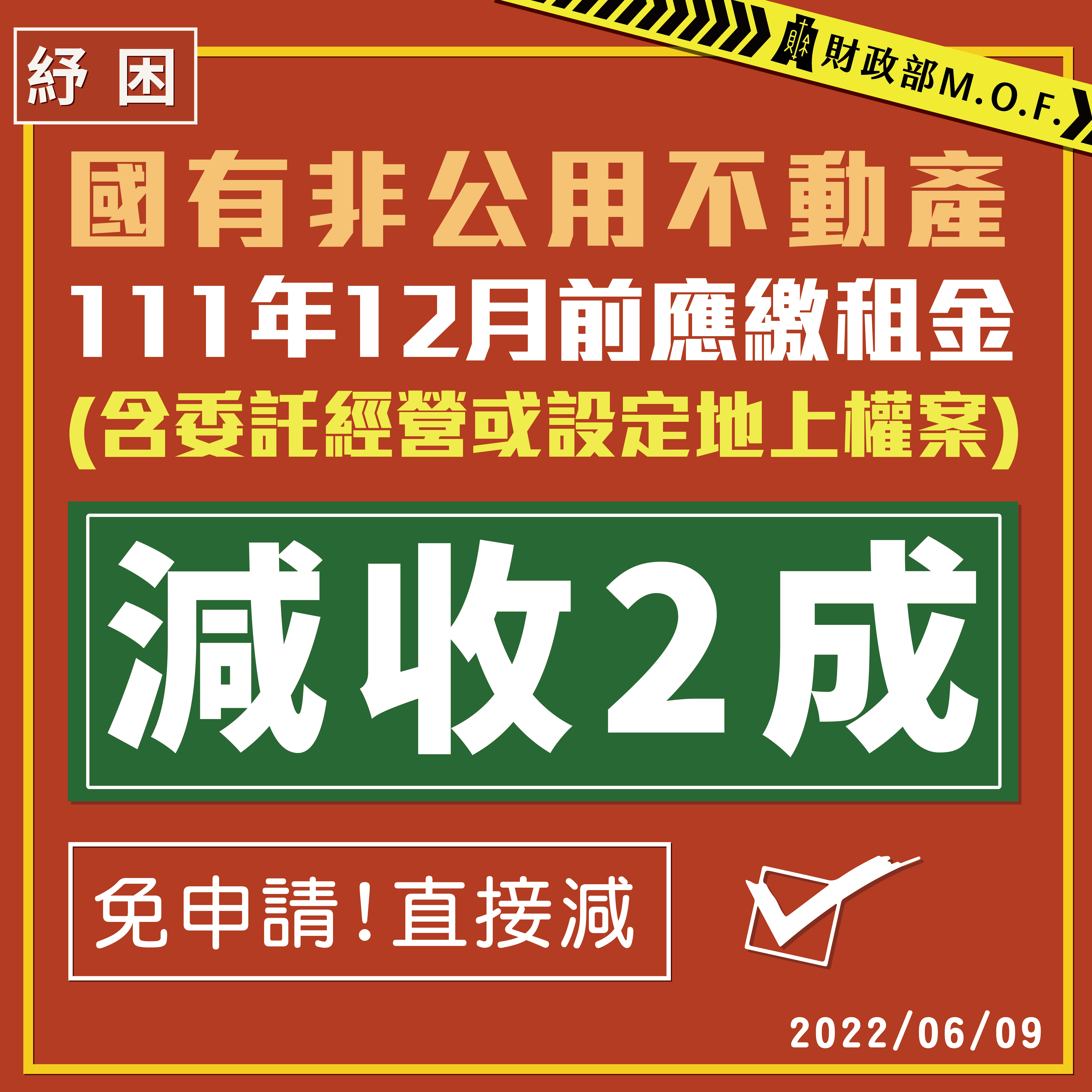 國有非公用不動產租金減收