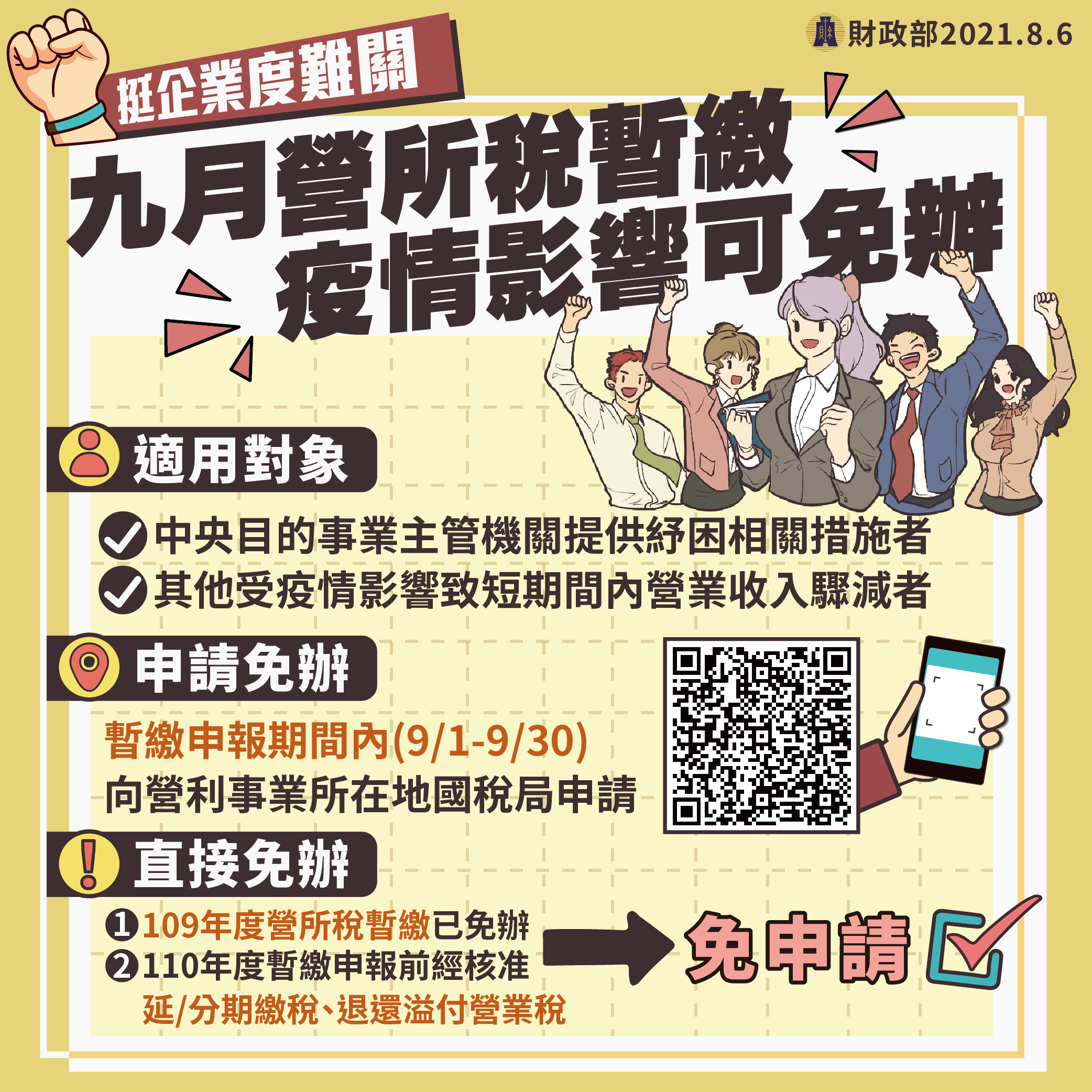 免辦110年度營所稅暫繳措施圖卡