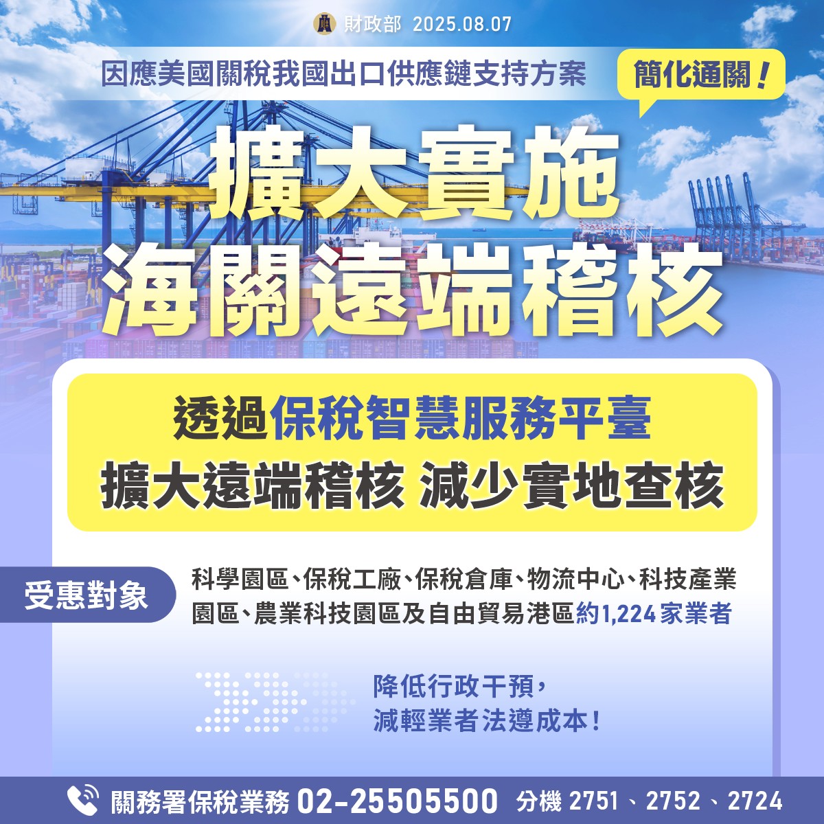 因應美國對等關稅影響，海關提供簡化通關措施(圖卡2)