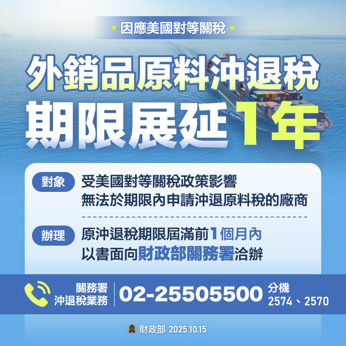 外銷品原料沖退稅